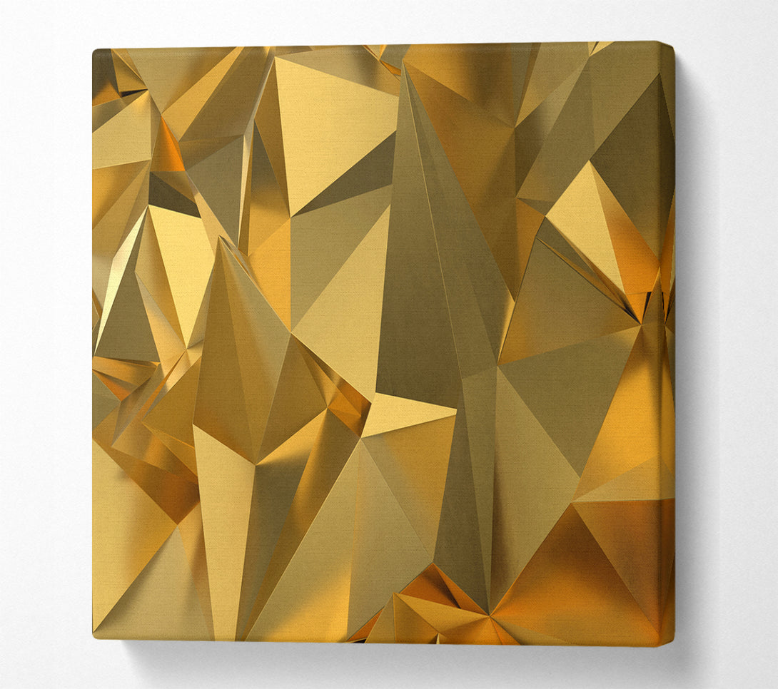 A Square Canvas Print Showing Gold Triangles closeup Square Wall Art