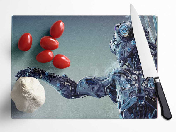 Robot suit smoking Glass Chopping Board