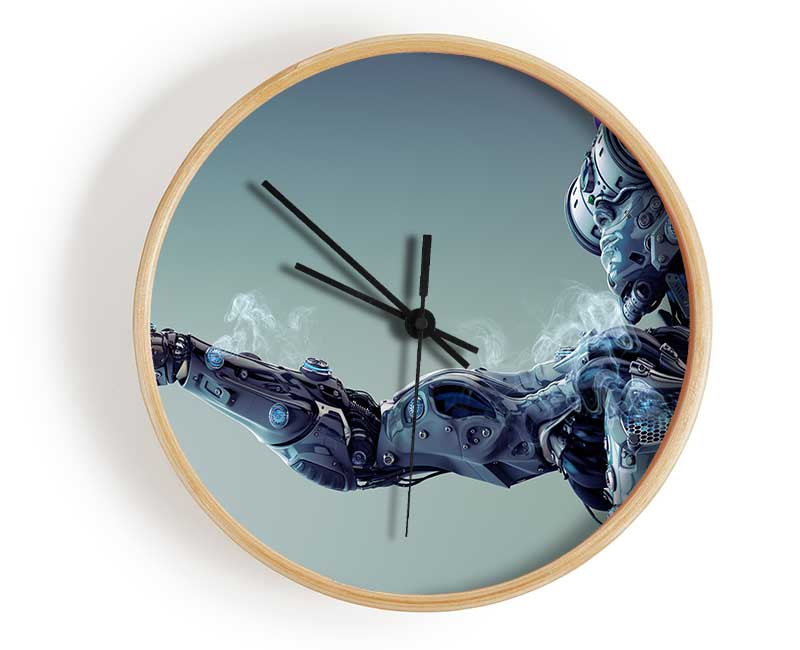 Robot suit smoking Clock - Wallart-Direct UK