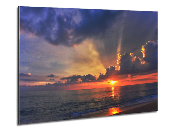 British sunset of the coast of frinton