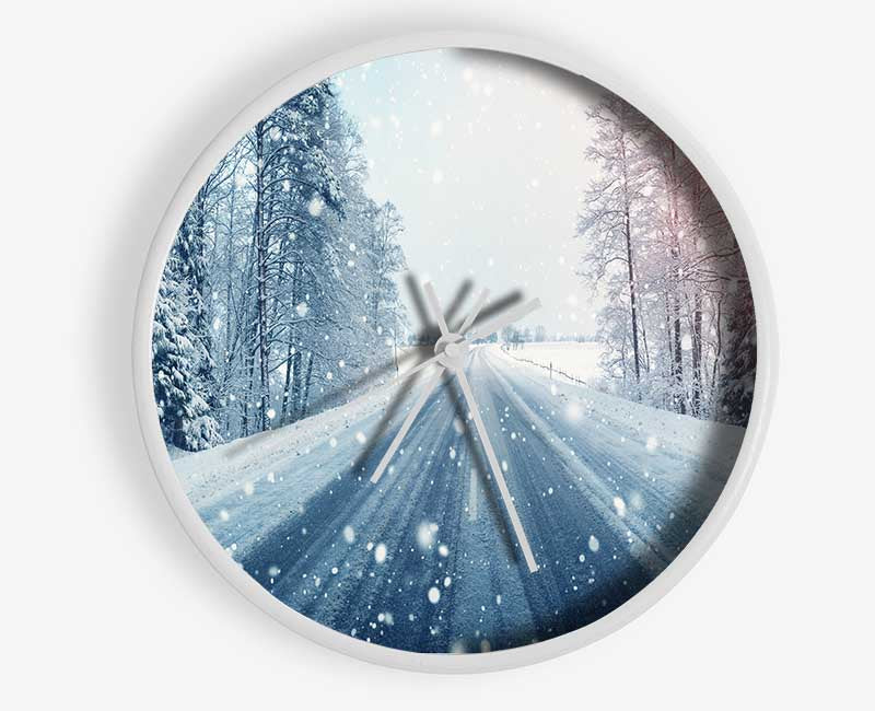 Icy British roads Clock - Wallart-Direct UK