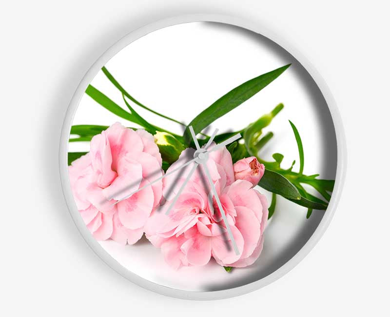 Pink flowers laid out Clock - Wallart-Direct UK