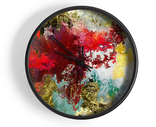 Abstract World grunge map Clock - Wallart-Direct UK