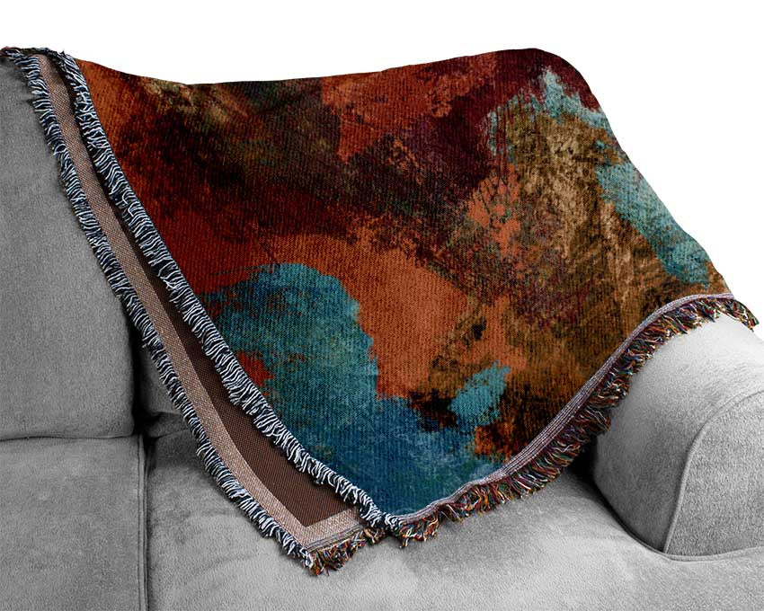 Abstract World grunge map Woven Blanket