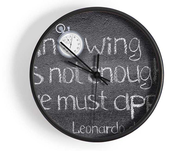 Leonardo da vinci quote chalks Clock - Wallart-Direct UK