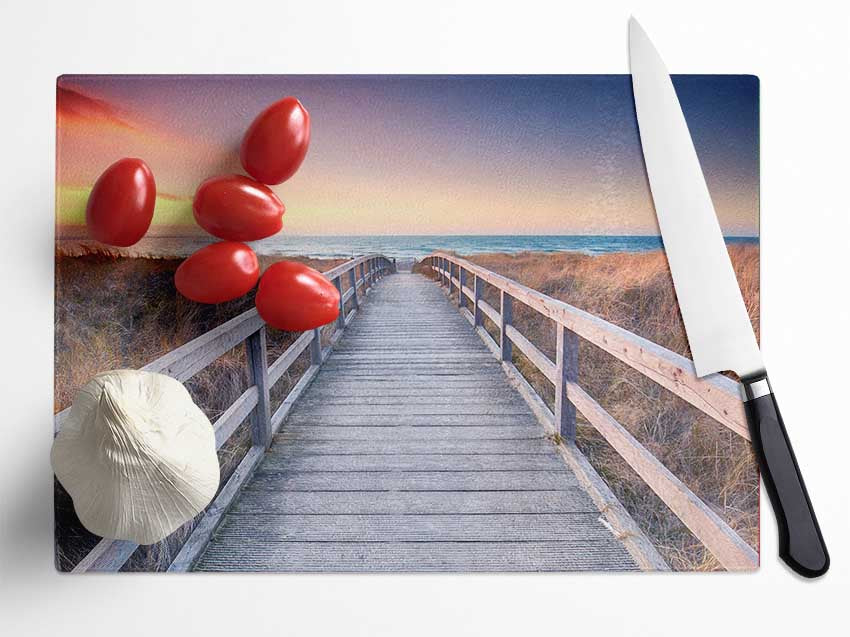 Brige to the coast Glass Chopping Board