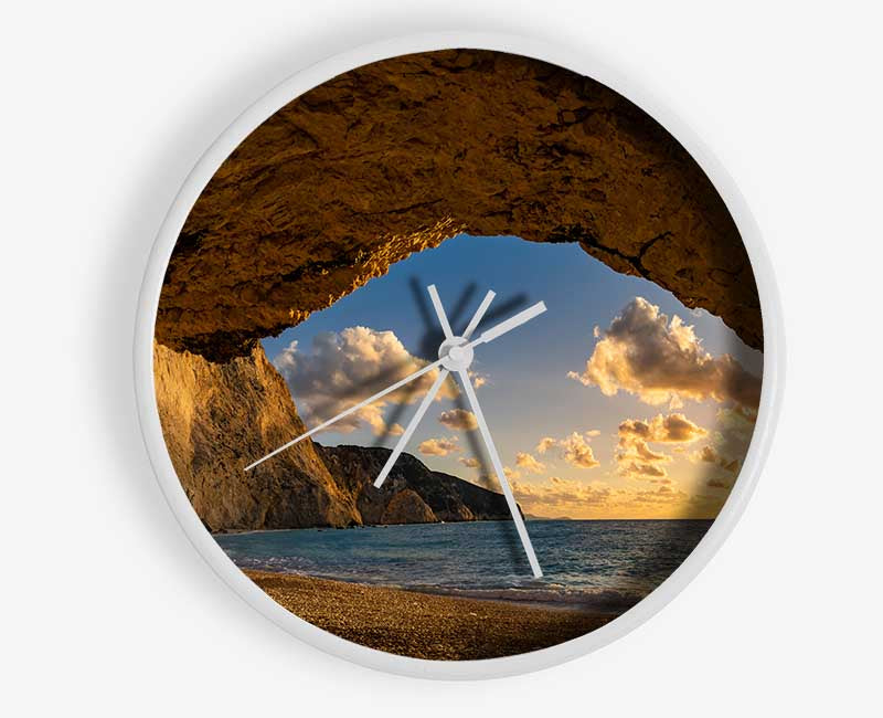 Cave on the coast Clock - Wallart-Direct UK