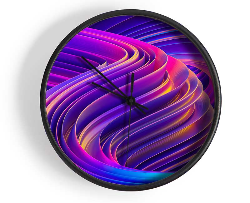 Purple and blue swirl Clock - Wallart-Direct UK