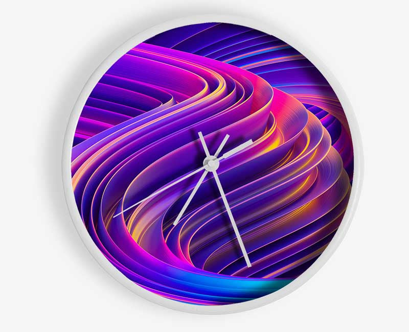 Purple and blue swirl Clock - Wallart-Direct UK