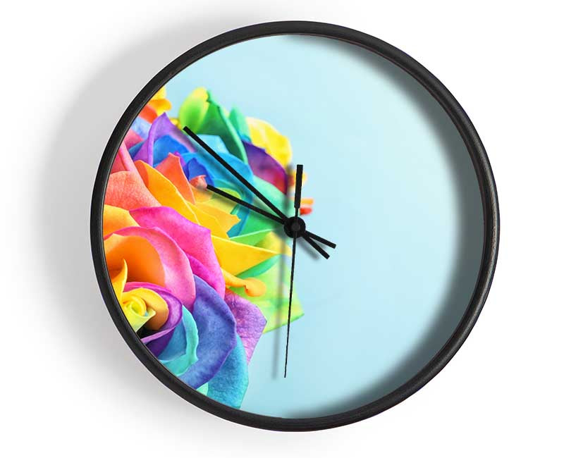 Rose colour rainbow Clock - Wallart-Direct UK