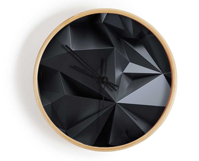 Grey triangles close up isometric Clock - Wallart-Direct UK