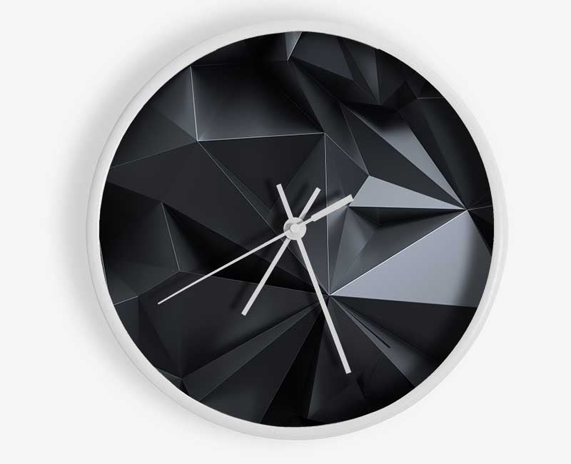 Grey triangles close up isometric Clock - Wallart-Direct UK