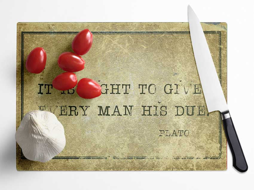 Plato quote Glass Chopping Board