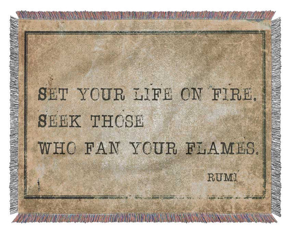 Rumi Quote Woven Blanket