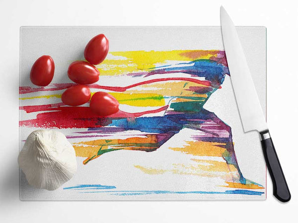 Running Water Colour Glass Chopping Board