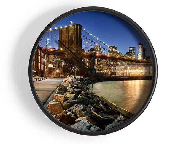 Close and personal NYC Bridge Clock - Wallart-Direct UK