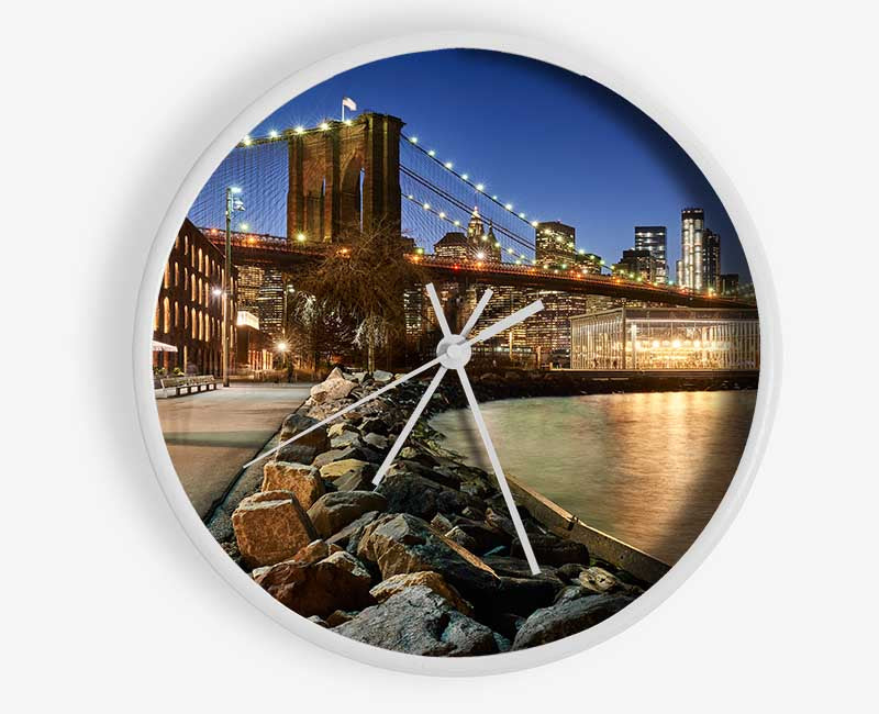 Close and personal NYC Bridge Clock - Wallart-Direct UK