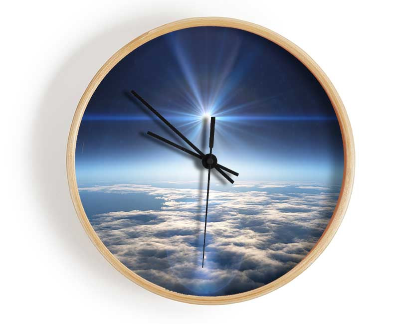 The sun above the clouds and atmostphere Clock - Wallart-Direct UK