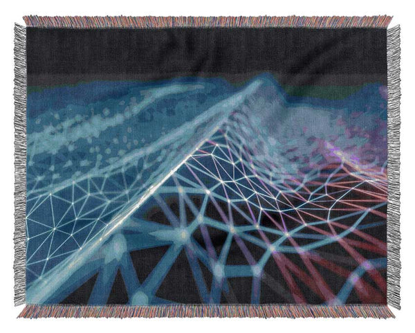 Isometric Grid in 3 dimensional view Woven Blanket