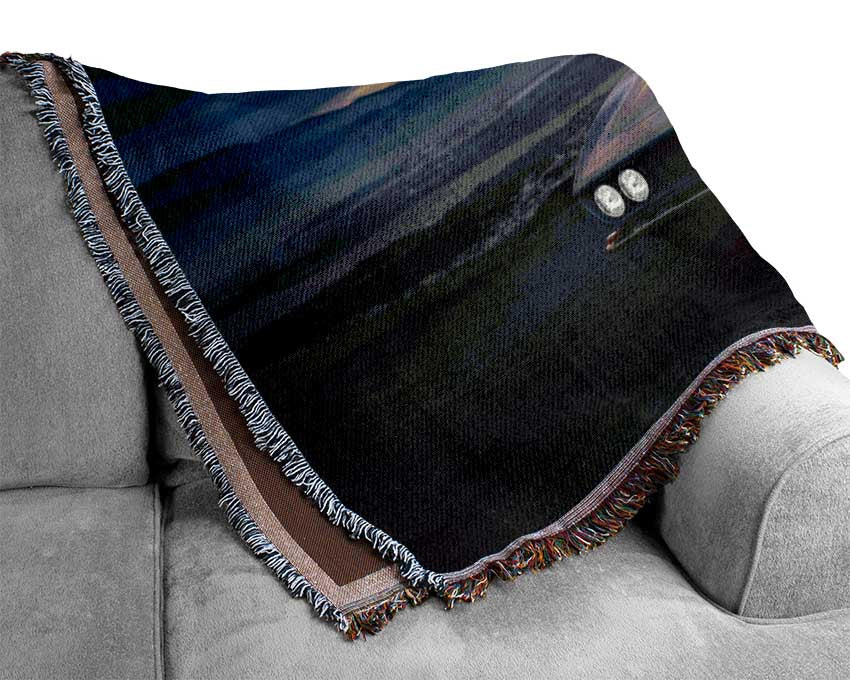 Retro Car in the clouds Woven Blanket