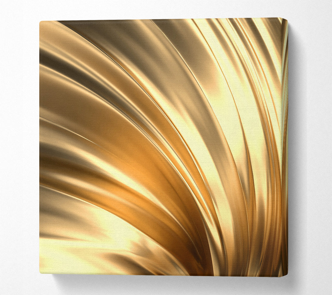 A Square Canvas Print Showing Gold textured fabric Square Wall Art