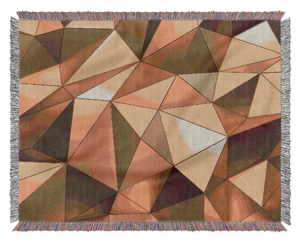 Gold Geometric Triangles shining Woven Blanket