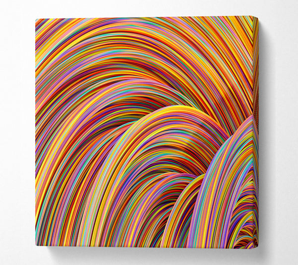 A Square Canvas Print Showing Colourful tubes curving in formation Square Wall Art