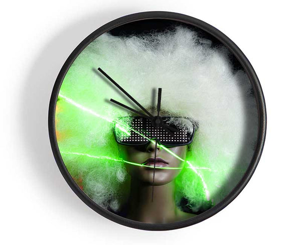 Neon light afro Clock - Wallart-Direct UK