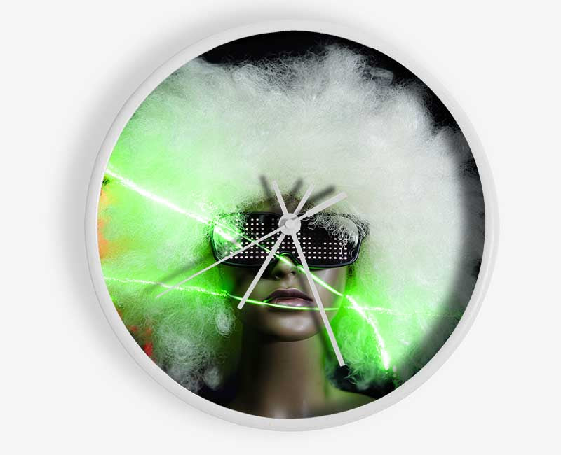 Neon light afro Clock - Wallart-Direct UK