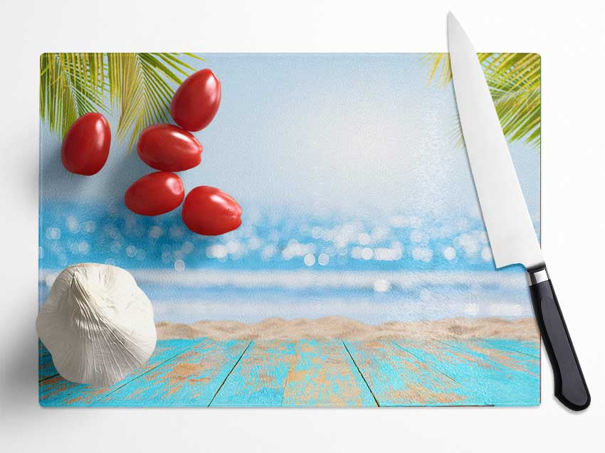 soft focus paradise Glass Chopping Board