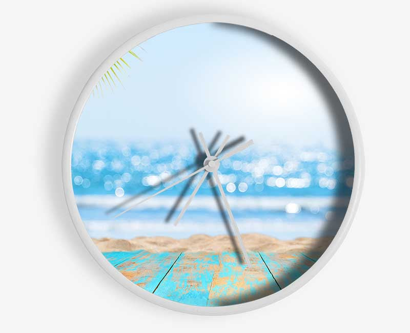 soft focus paradise Clock - Wallart-Direct UK