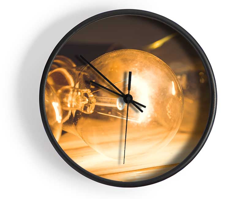 light bulb detail Clock - Wallart-Direct UK