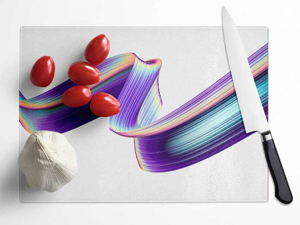 Ribbon of purple neon light Glass Chopping Board