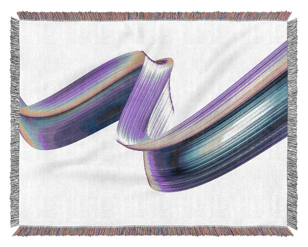 Ribbon of purple neon light Woven Blanket