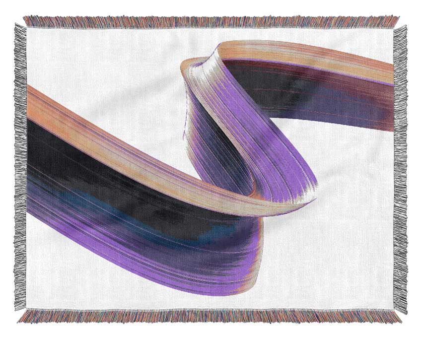 Purple Ribbon swirl Woven Blanket