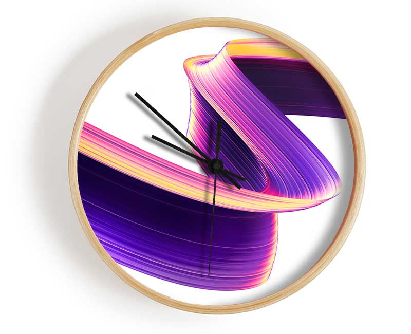 Purple Ribbon swirl Clock - Wallart-Direct UK