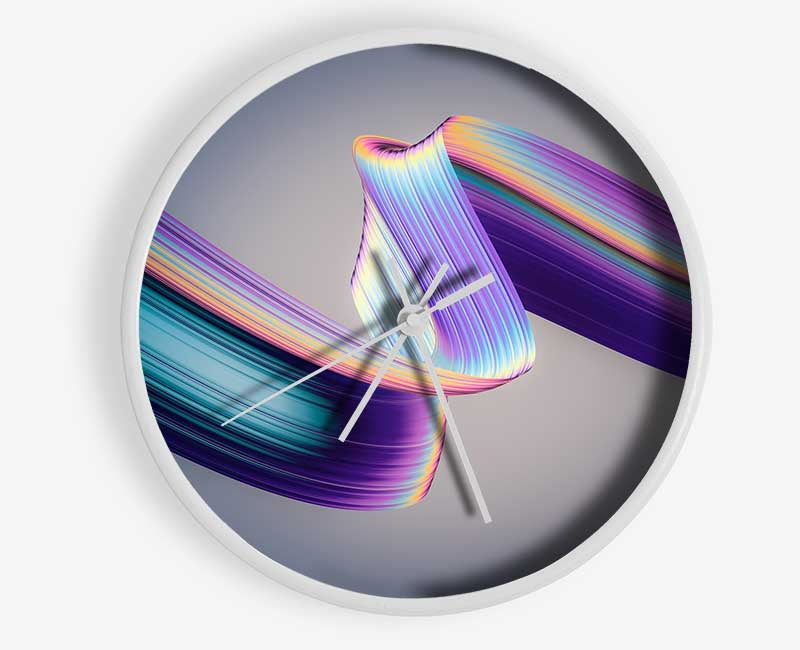 Neon coloured Ribbon Clock - Wallart-Direct UK