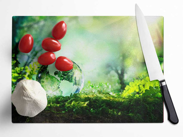 Droplet of the earth Glass Chopping Board