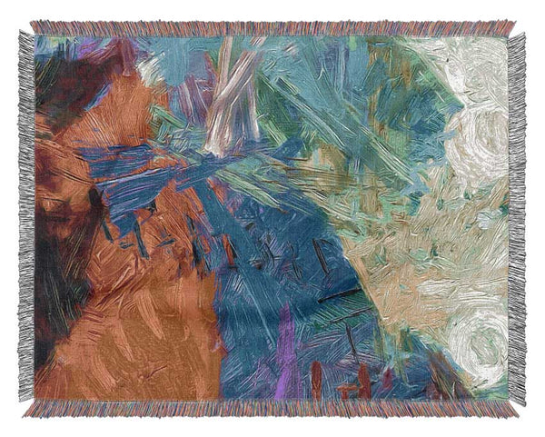 Mad Brush strokes of colour Woven Blanket