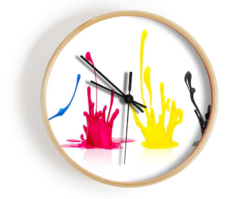 Four splashes of ink Clock - Wallart-Direct UK