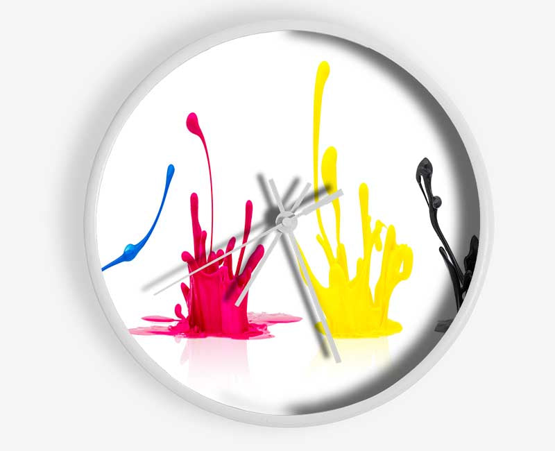 Four splashes of ink Clock - Wallart-Direct UK