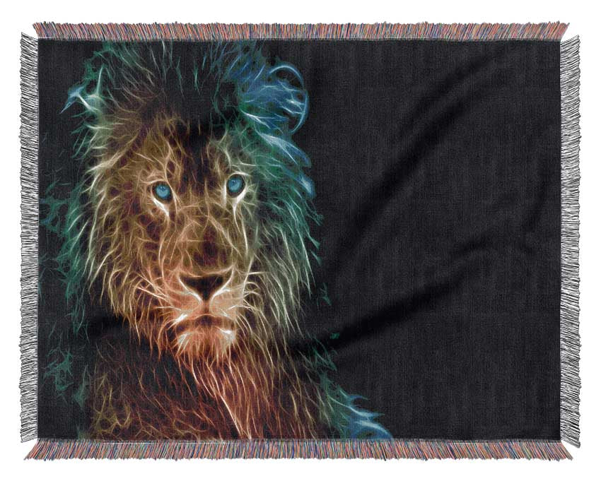 Light infused lion Woven Blanket