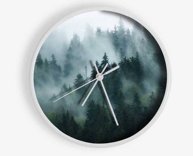 Mist in the dense woods Clock - Wallart-Direct UK