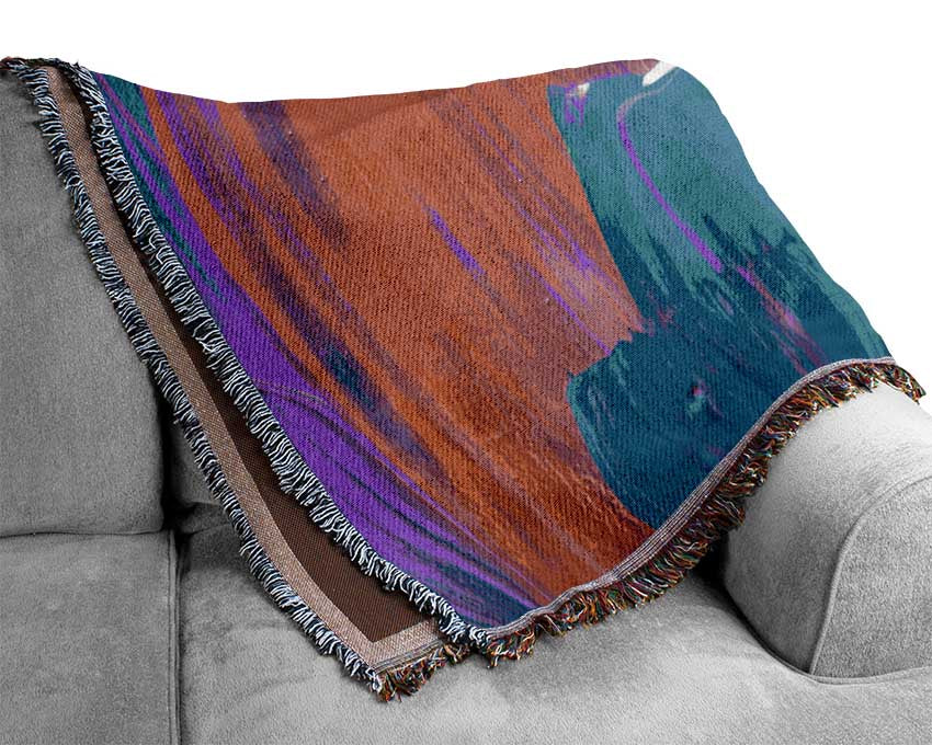 Bold paint strokes Woven Blanket