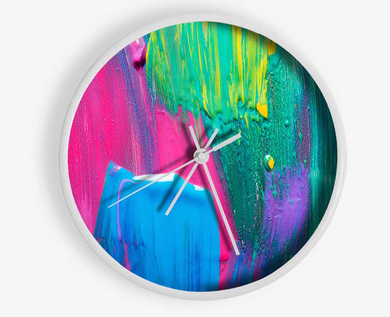 Bold paint strokes Clock - Wallart-Direct UK