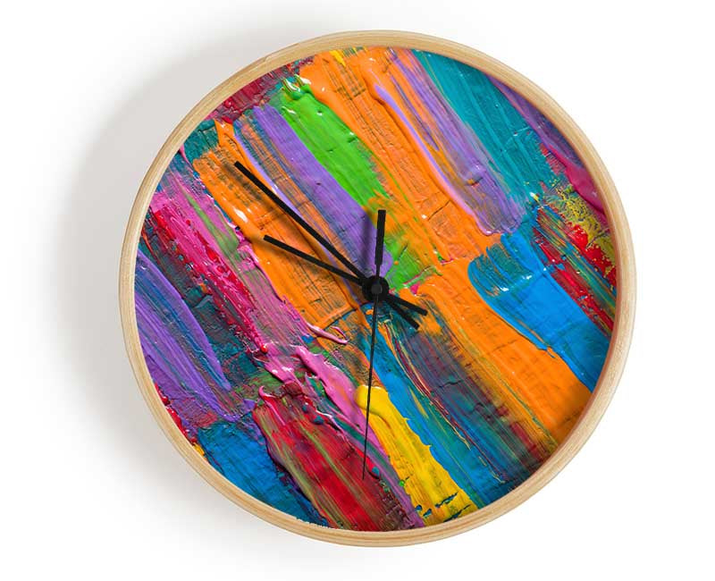 Thick and runny brush strokes Clock - Wallart-Direct UK