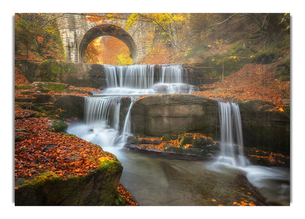 Waterfall under the bridge