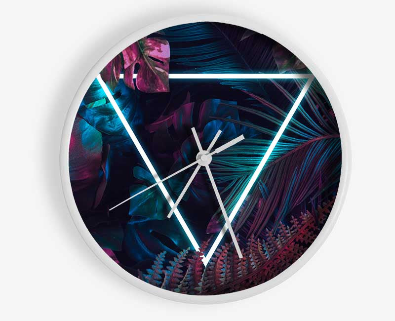 Neon triangle in the jungle Clock - Wallart-Direct UK