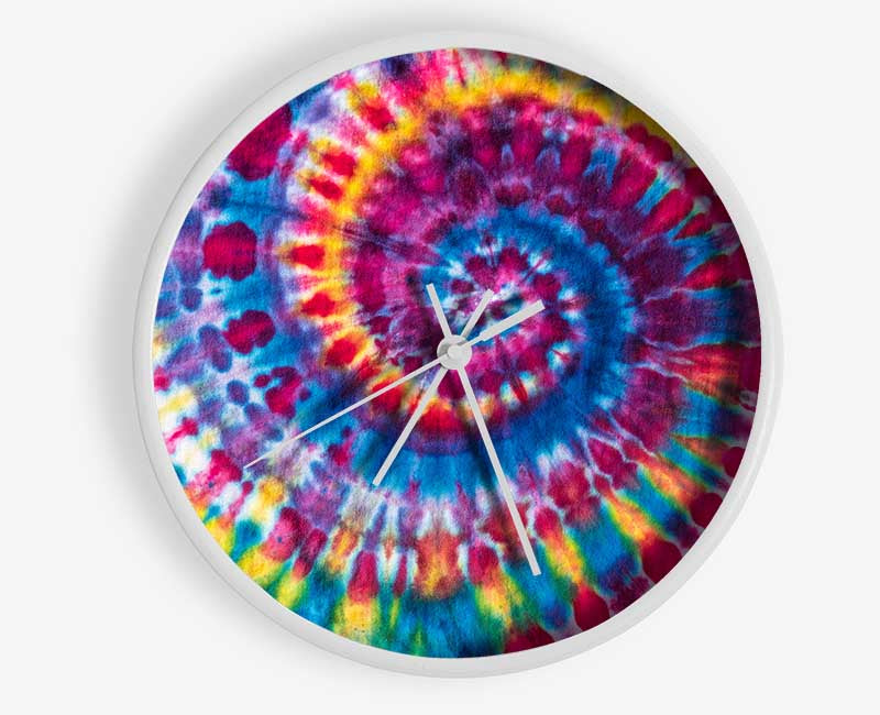 Spiral tie dye Clock - Wallart-Direct UK