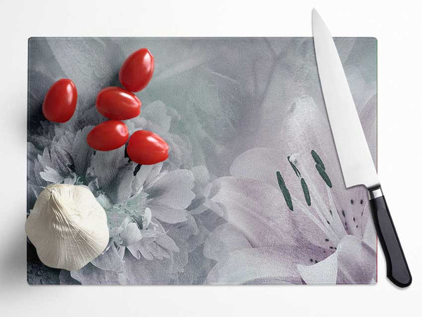 Flower Montage Glass Chopping Board